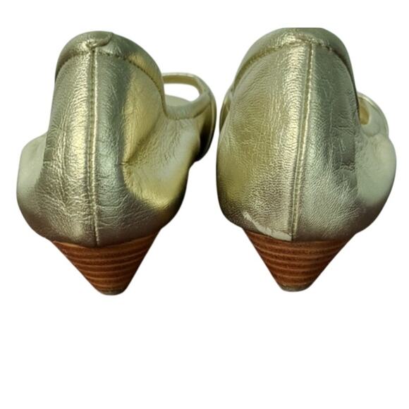 Cole Haan Air Amari Wedge Heel Women's Sz 7.5 B Metallic Gold Open Toe Shoes - Picture 6 of 16